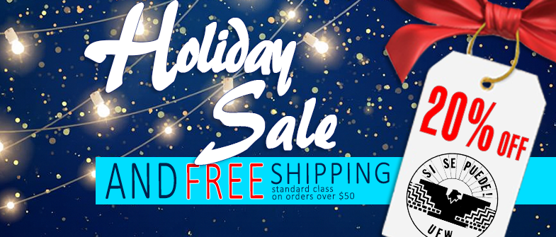 Holiday Sale. 20% off select items and free shipping with orders over $50.